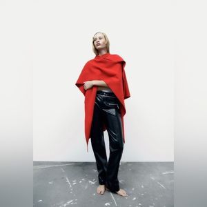 NWT ZARA ZIPPERED FAUX LEATHER PANTS